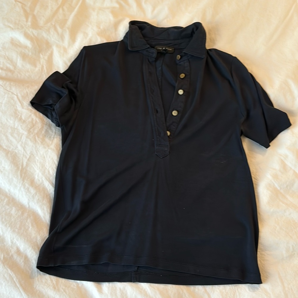 Rag & bone navy shirt small with button detail